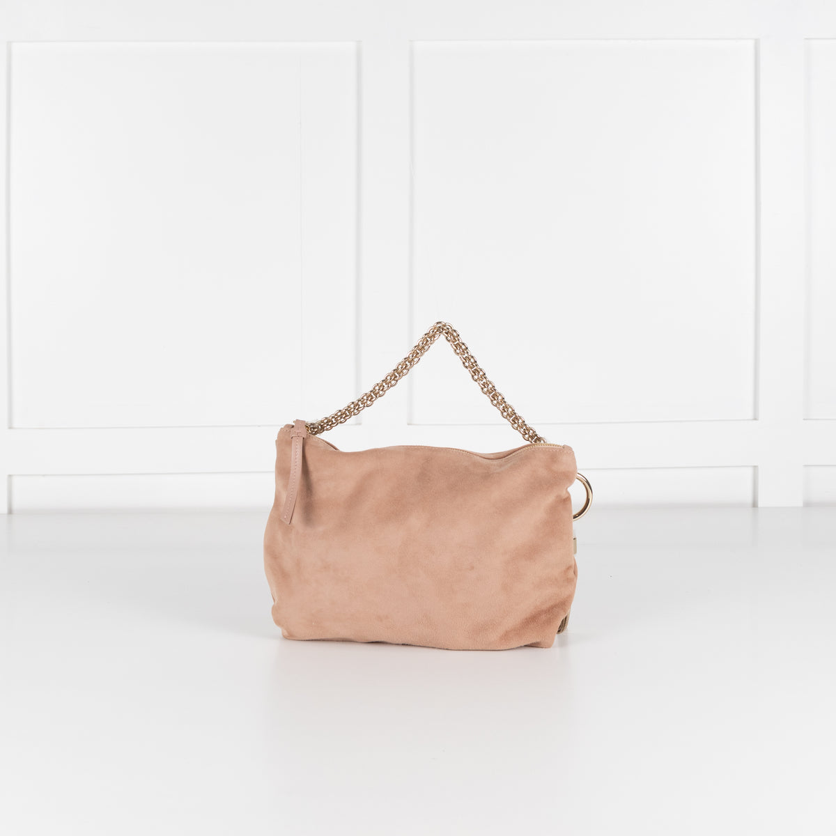 Jimmy Choo Beige Suede Shoulder Bag with Chain