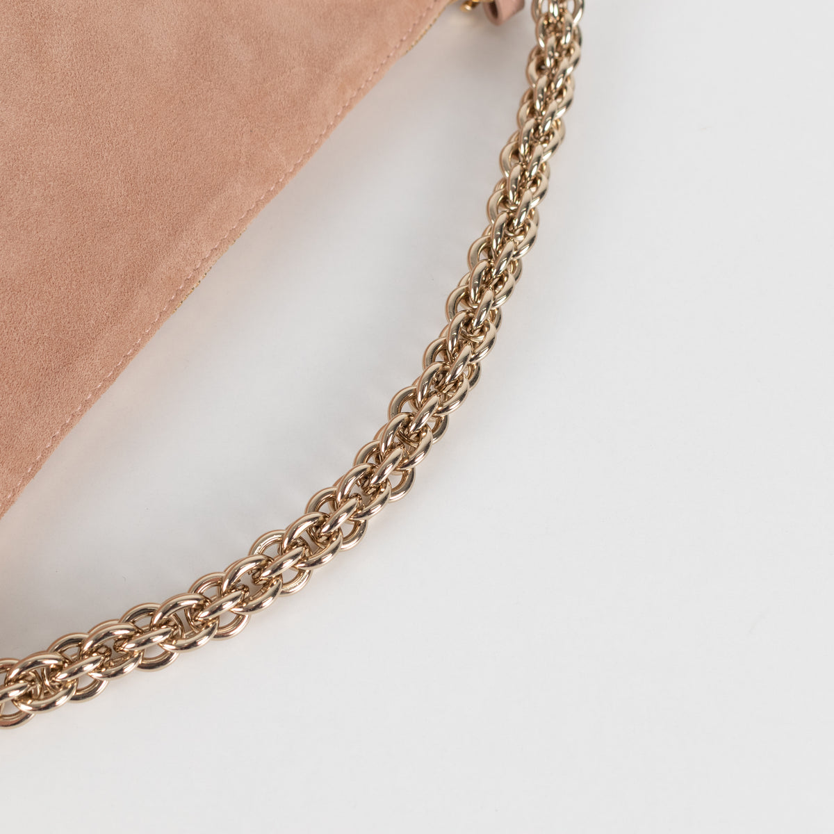 Jimmy Choo Beige Suede Shoulder Bag with Chain