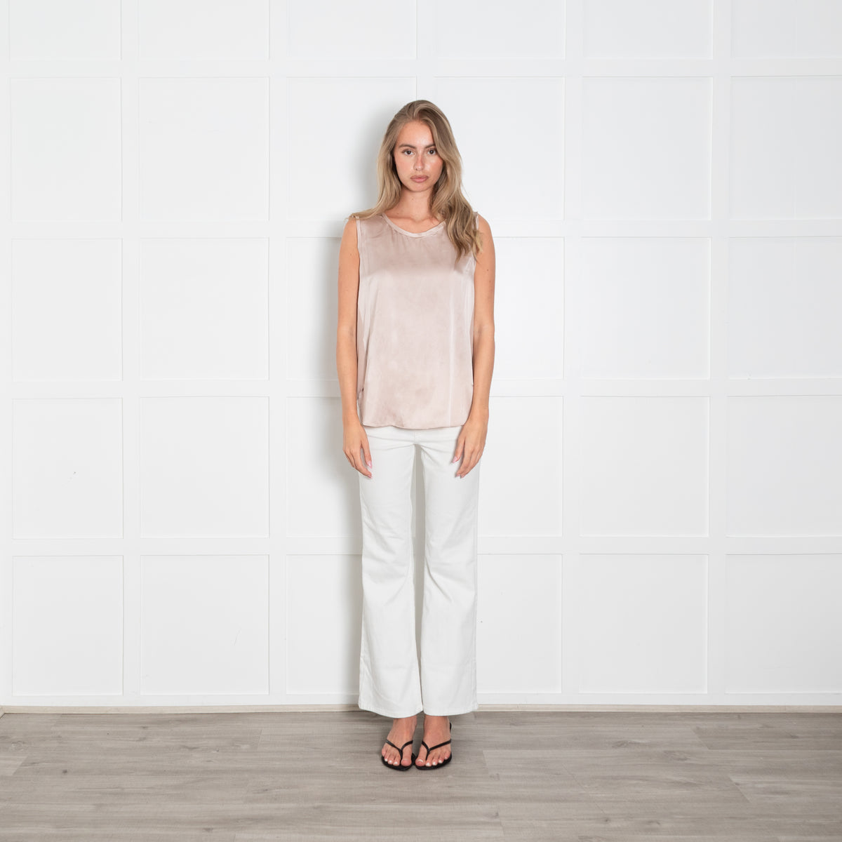 Luisa Cerano Dusky Pink Silk Sleeveless Top