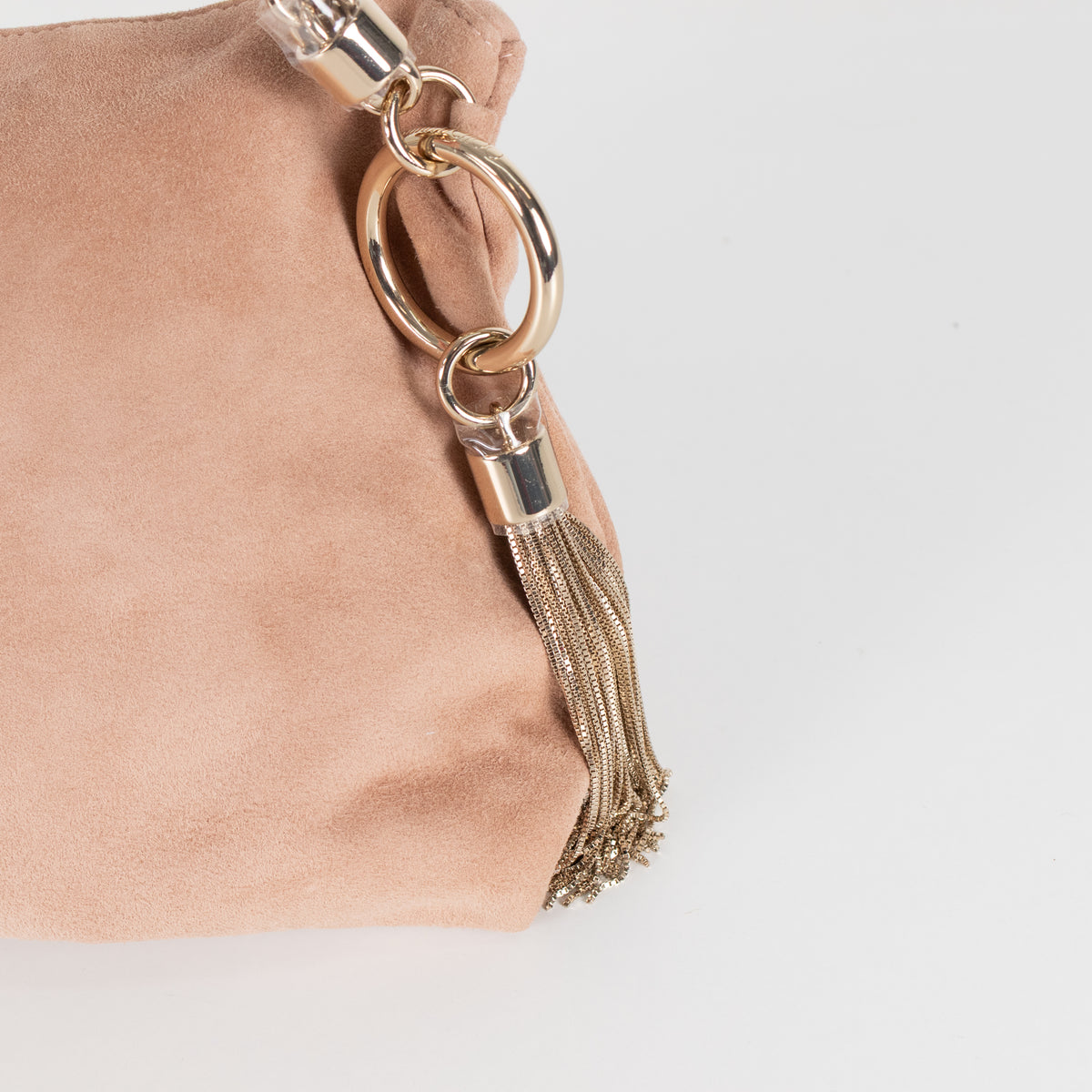 Jimmy Choo Beige Suede Shoulder Bag with Chain