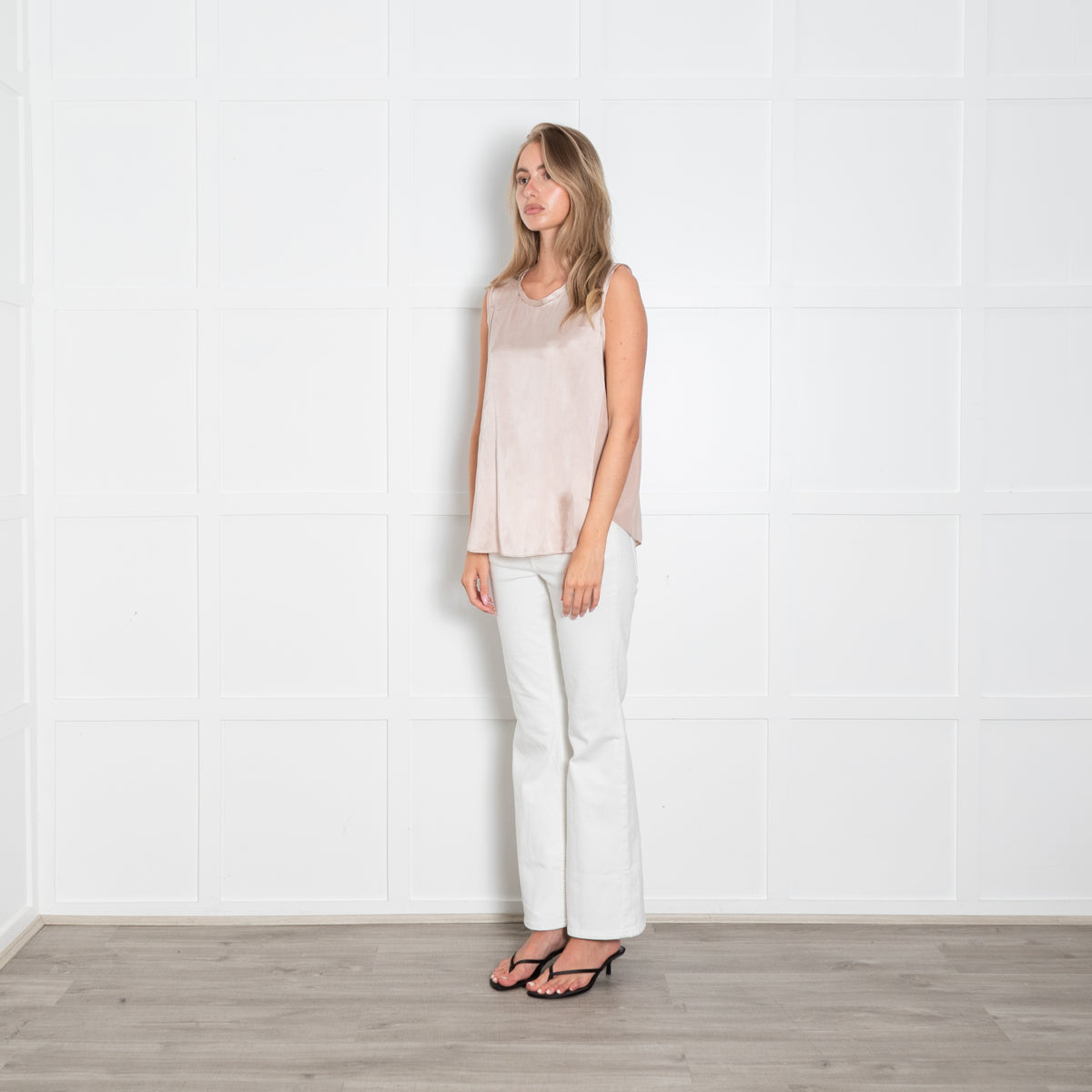 Luisa Cerano Dusky Pink Silk Sleeveless Top