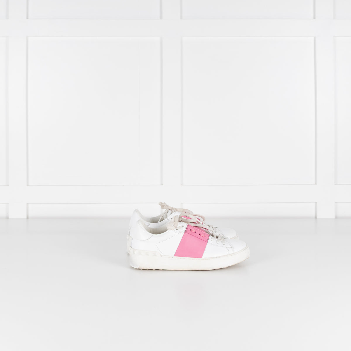 Valentino Garavani White Pink Open Sneakers