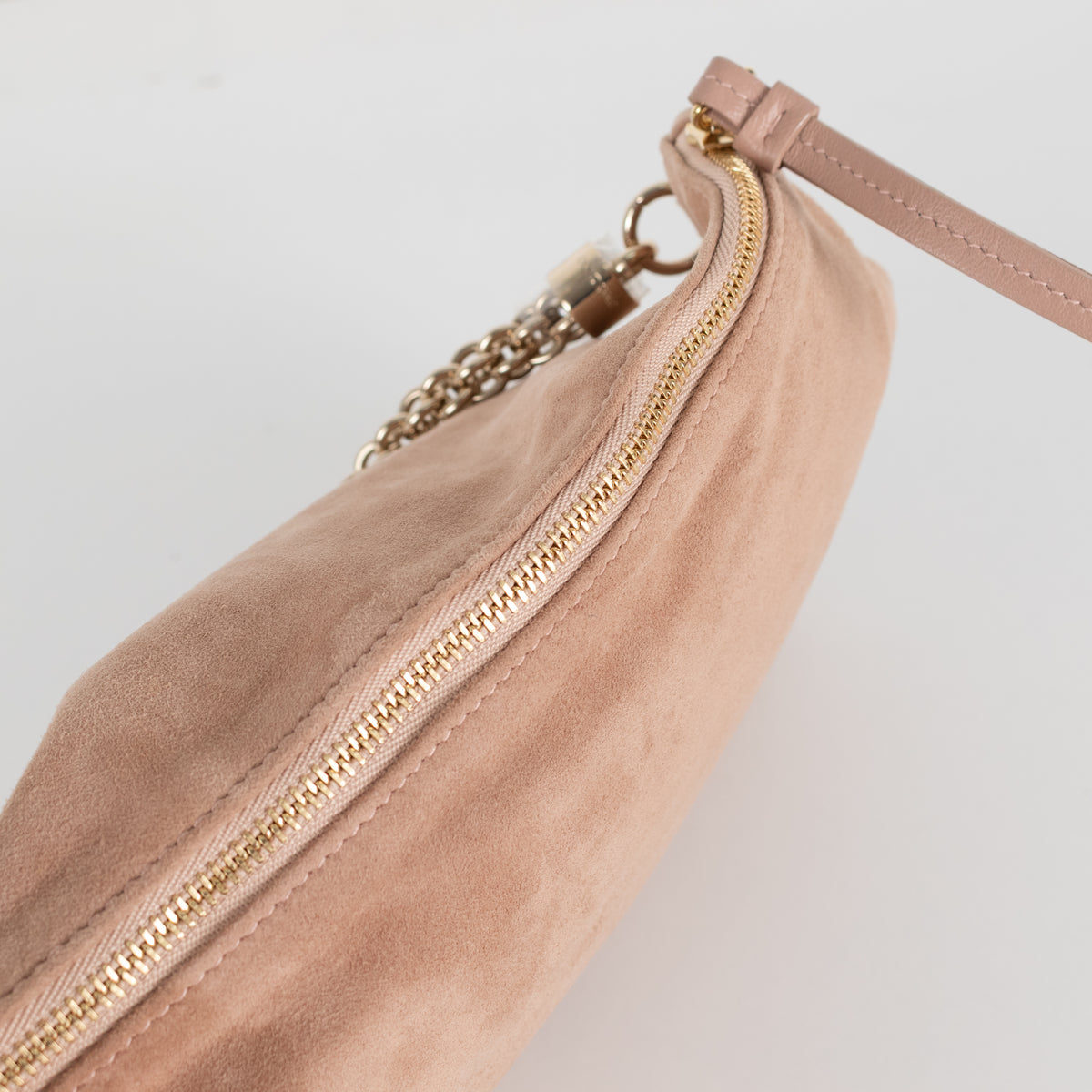 Jimmy Choo Beige Suede Shoulder Bag with Chain