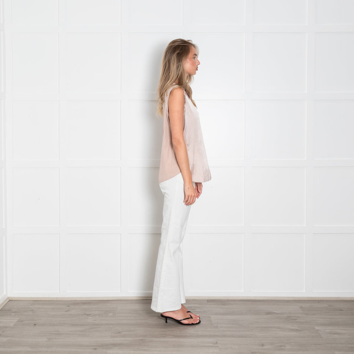 Luisa Cerano Dusky Pink Silk Sleeveless Top
