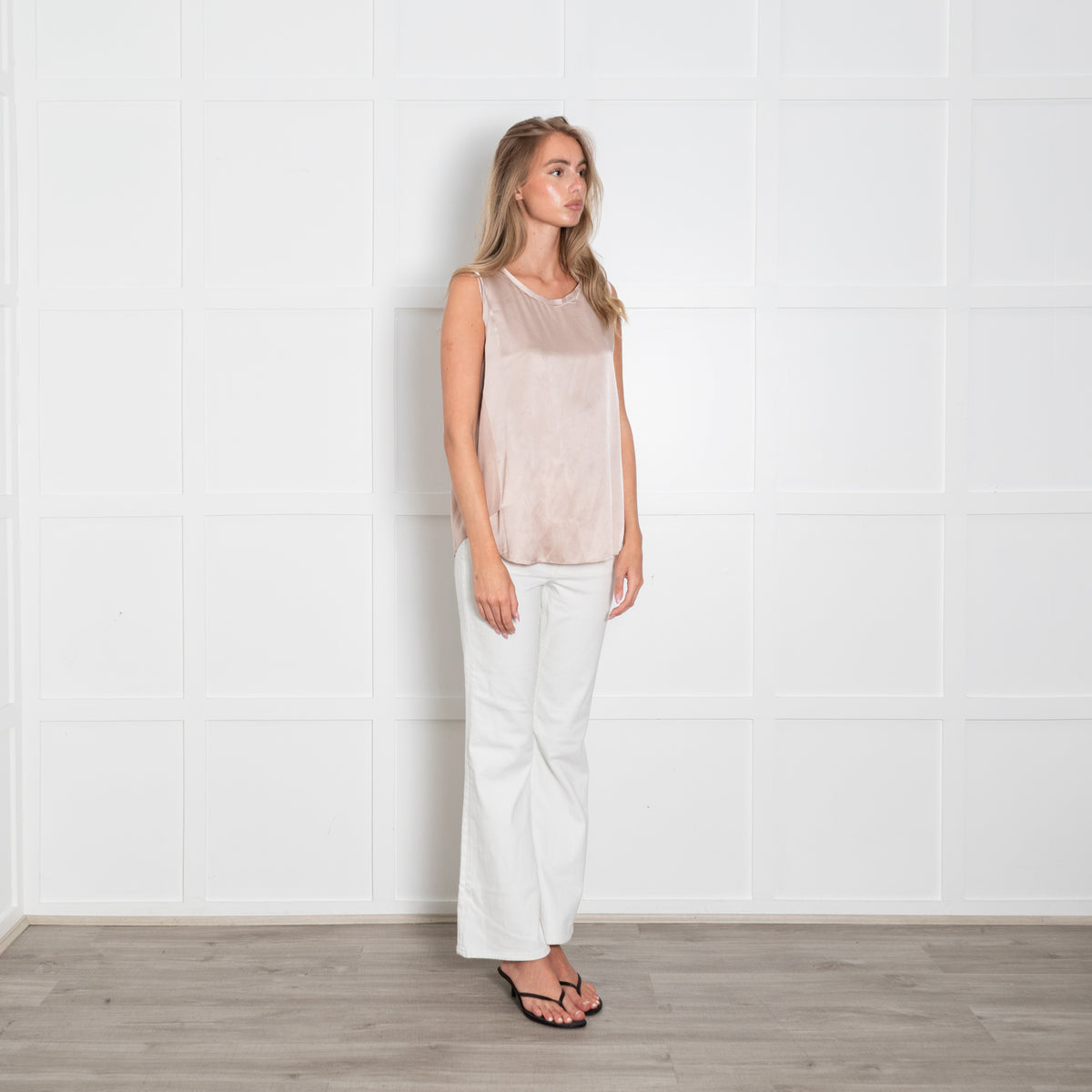 Luisa Cerano Dusky Pink Silk Sleeveless Top