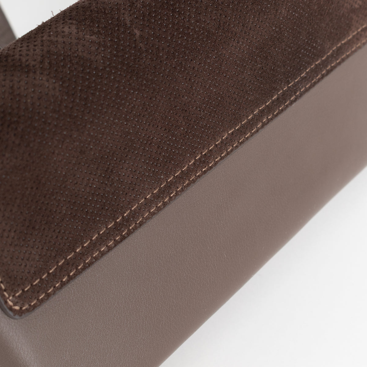 Anya Hindmarch Brown Mortimer Perforted Suede Flap Bag