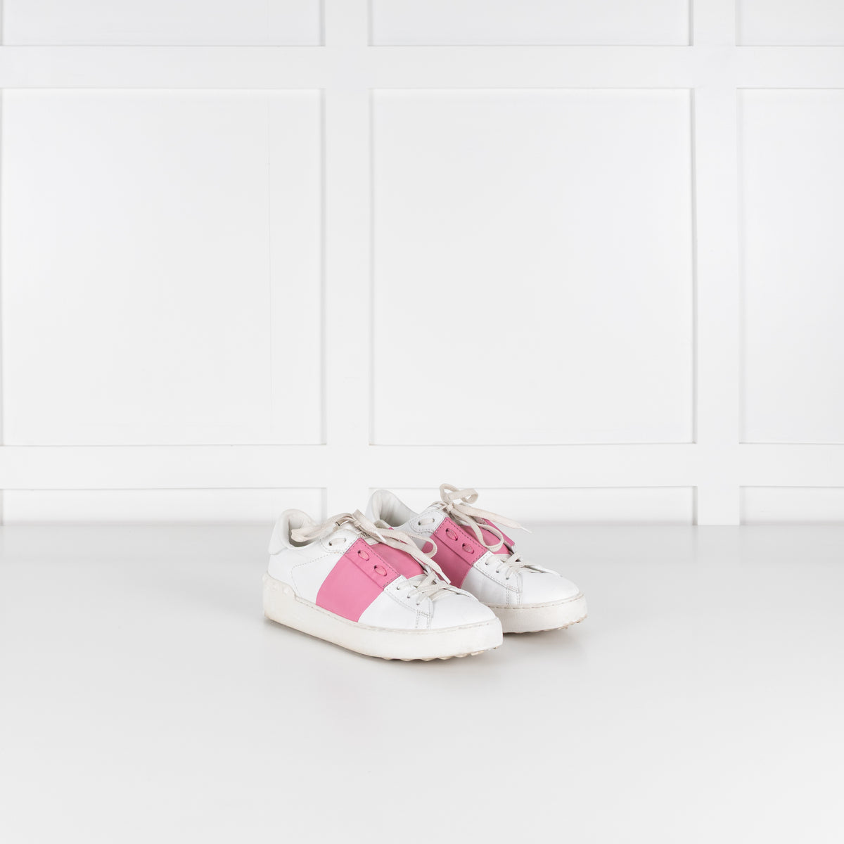 Valentino Garavani White Pink Open Sneakers