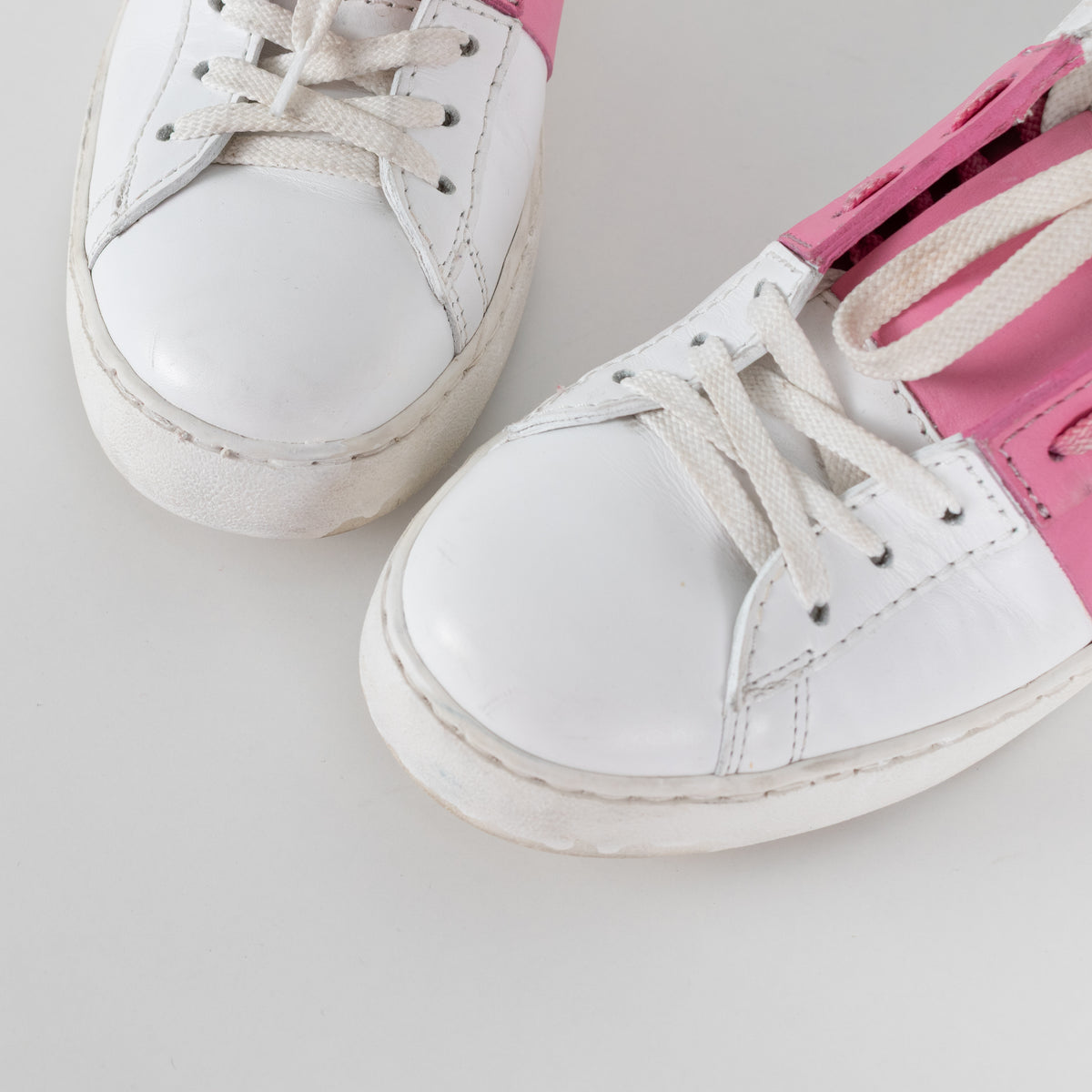 Valentino Garavani White Pink Open Sneakers