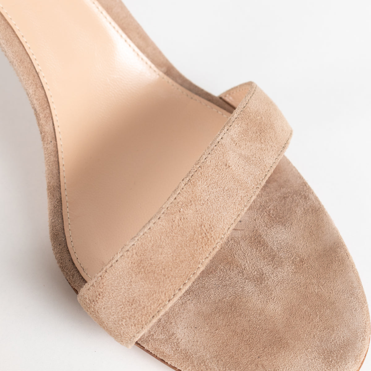 Gianvito Rossi Beige Suede Portofino Ankle Strap Sandals
