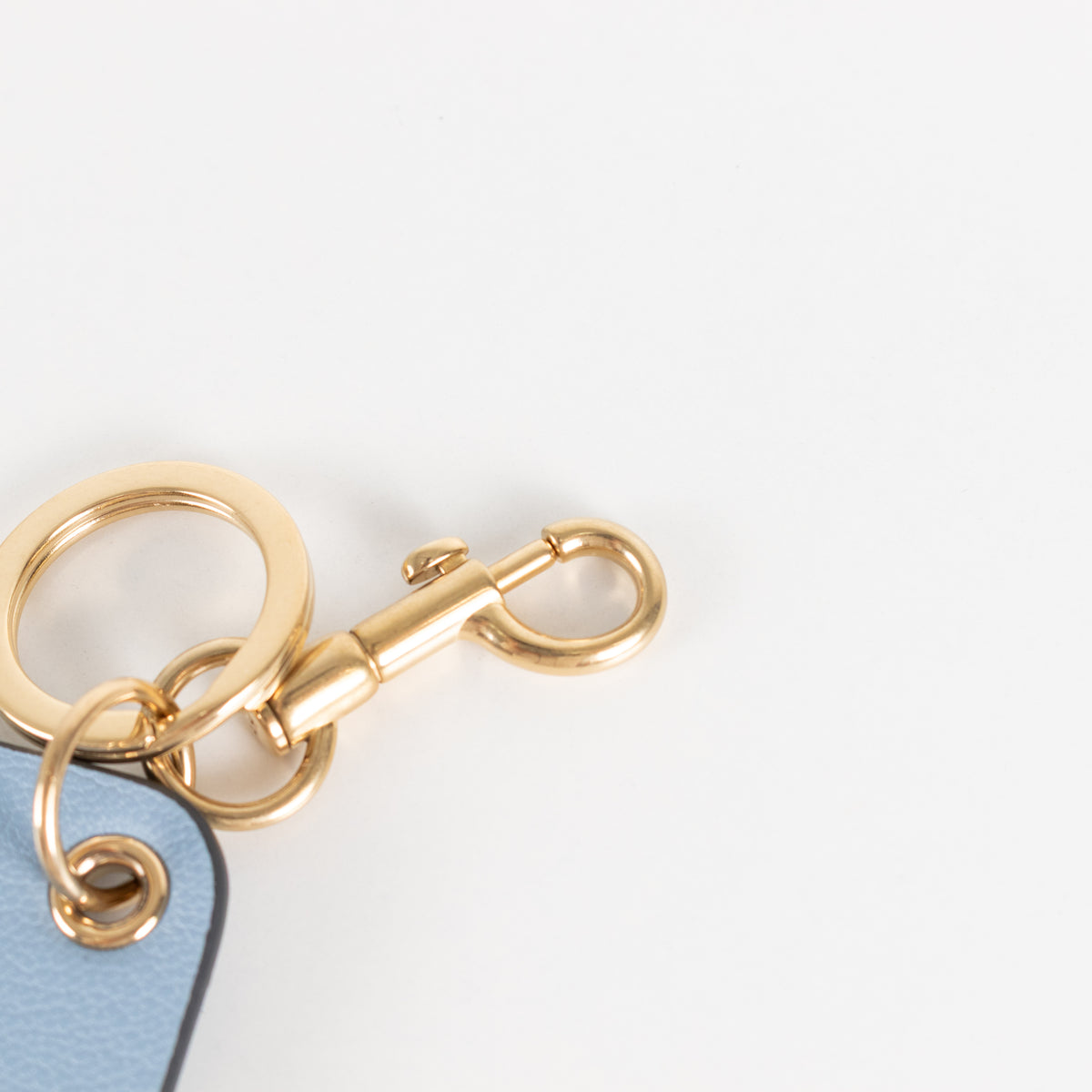Anya Hindmarch Character Charm I Think I Love You Blue Leather Keyring