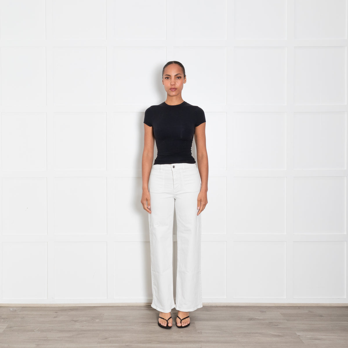 Frame White Le Slim Palazzo Jeans