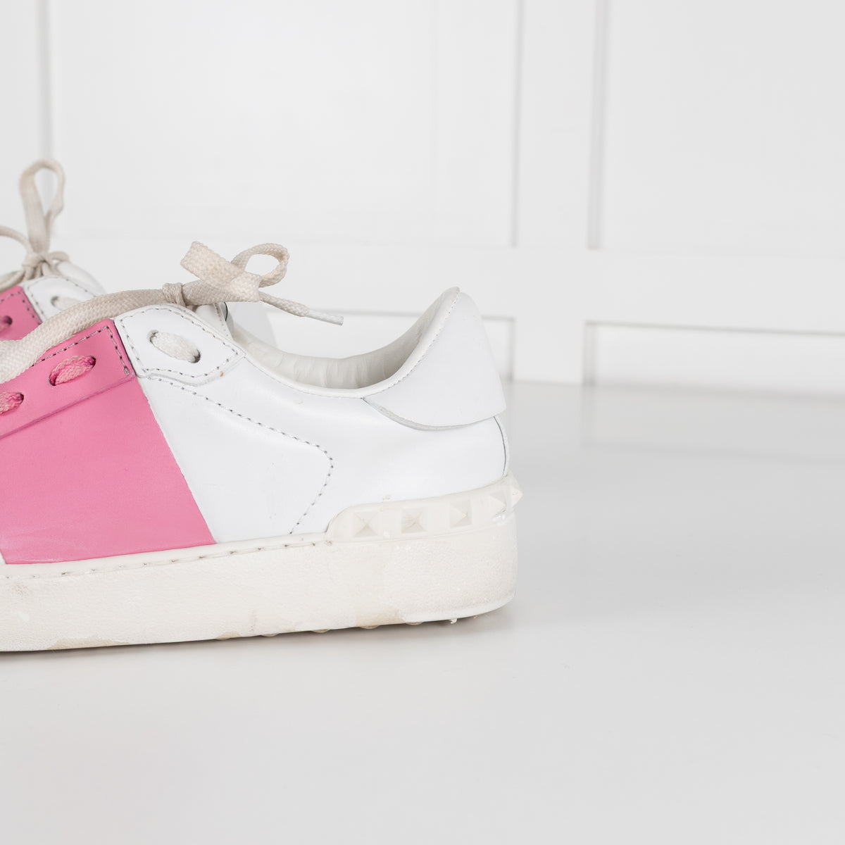 Valentino Garavani White Pink Open Sneakers