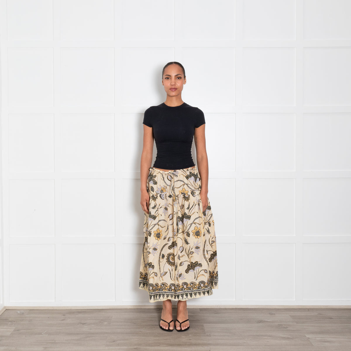 Ulla Johnson Lemonbalm Neutral Rowan Skirt  With Tie Waist