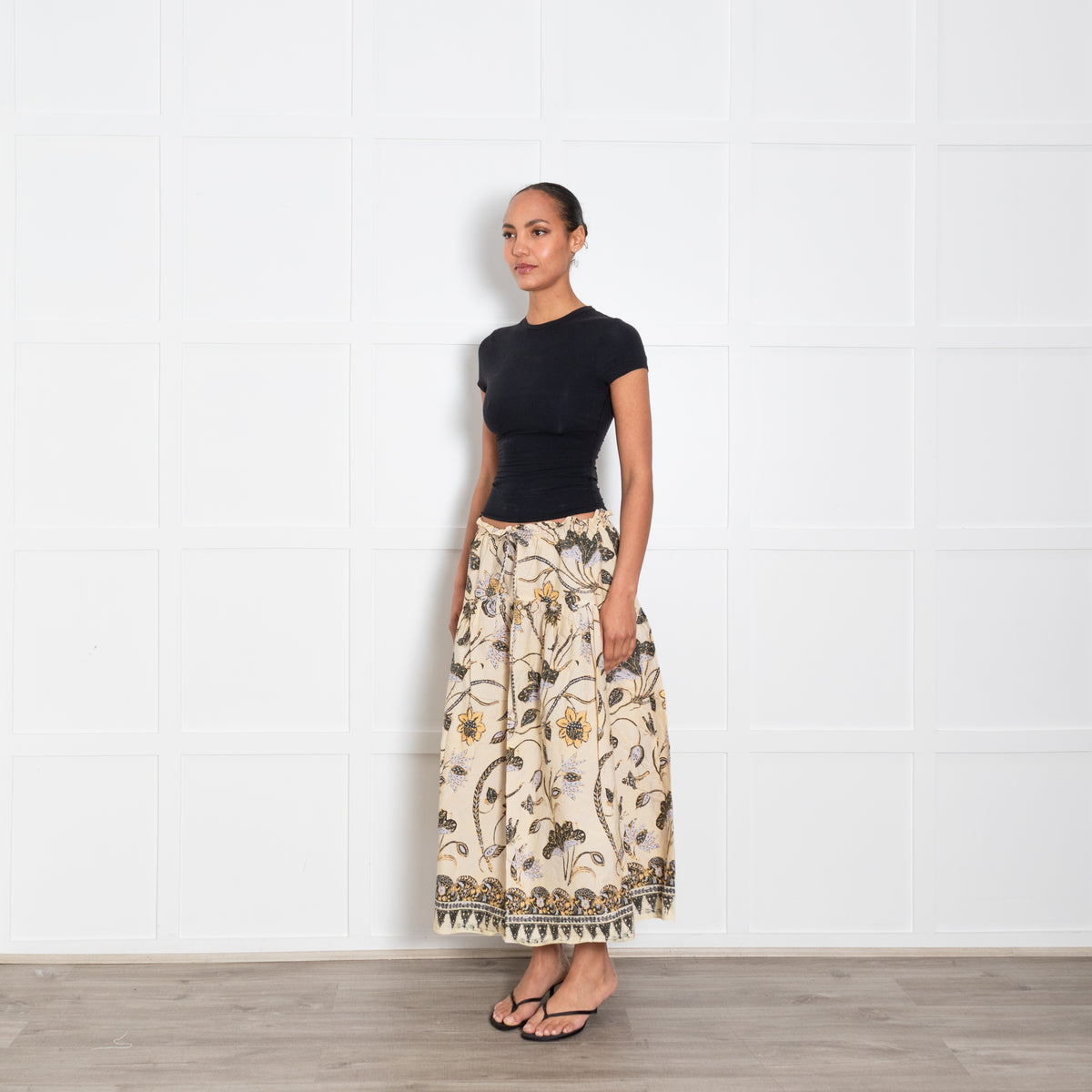 Ulla Johnson Lemonbalm Neutral Rowan Skirt  With Tie Waist