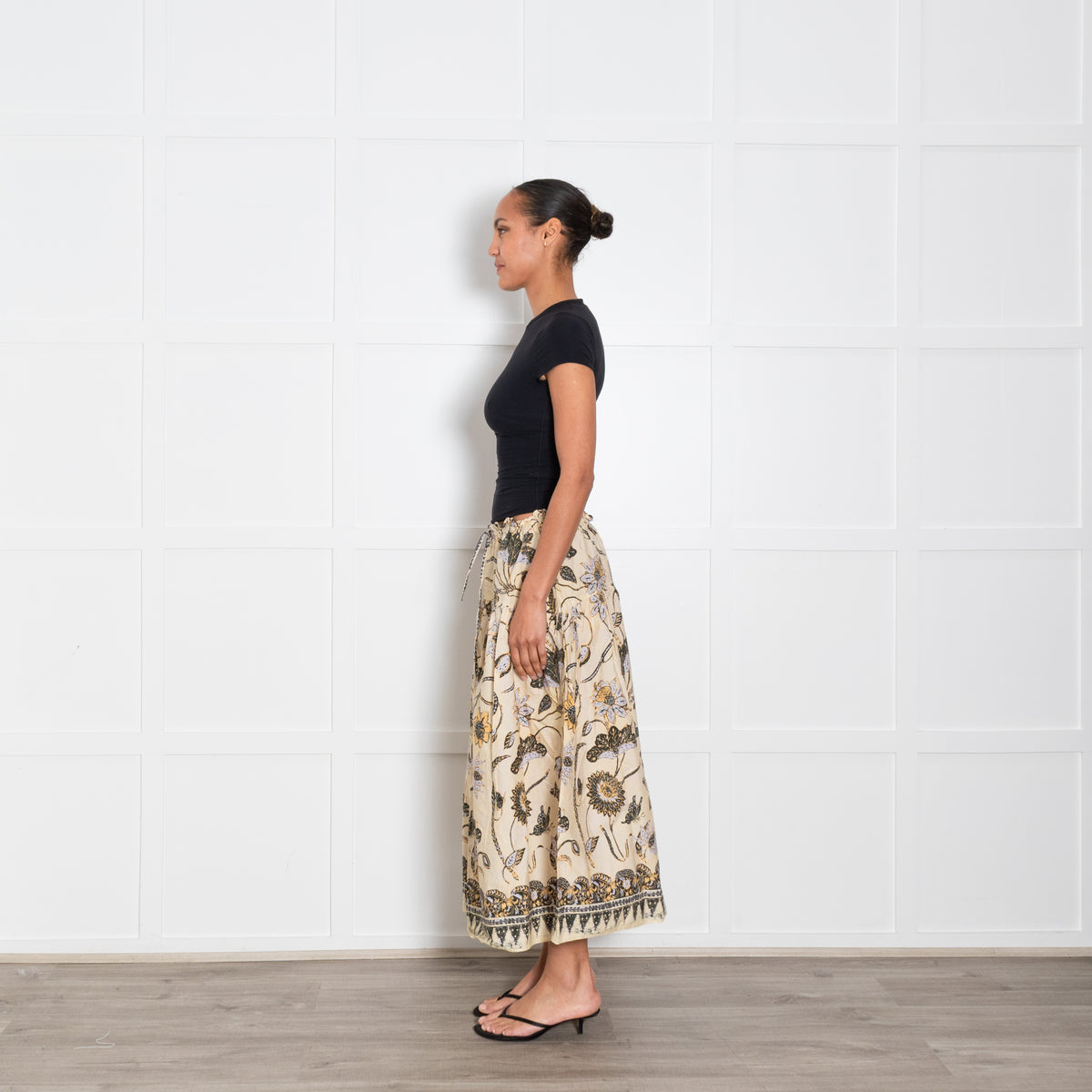 Ulla Johnson Lemonbalm Neutral Rowan Skirt  With Tie Waist