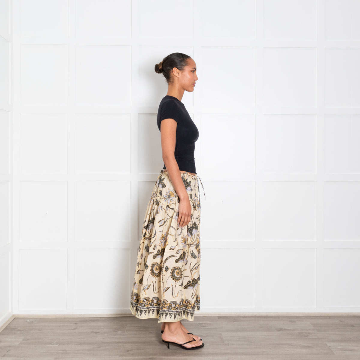 Ulla Johnson Lemonbalm Neutral Rowan Skirt  With Tie Waist