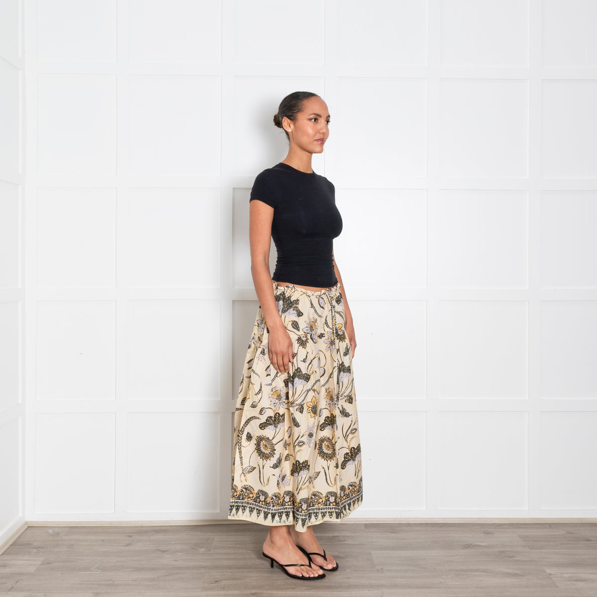 Ulla Johnson Lemonbalm Neutral Rowan Skirt  With Tie Waist