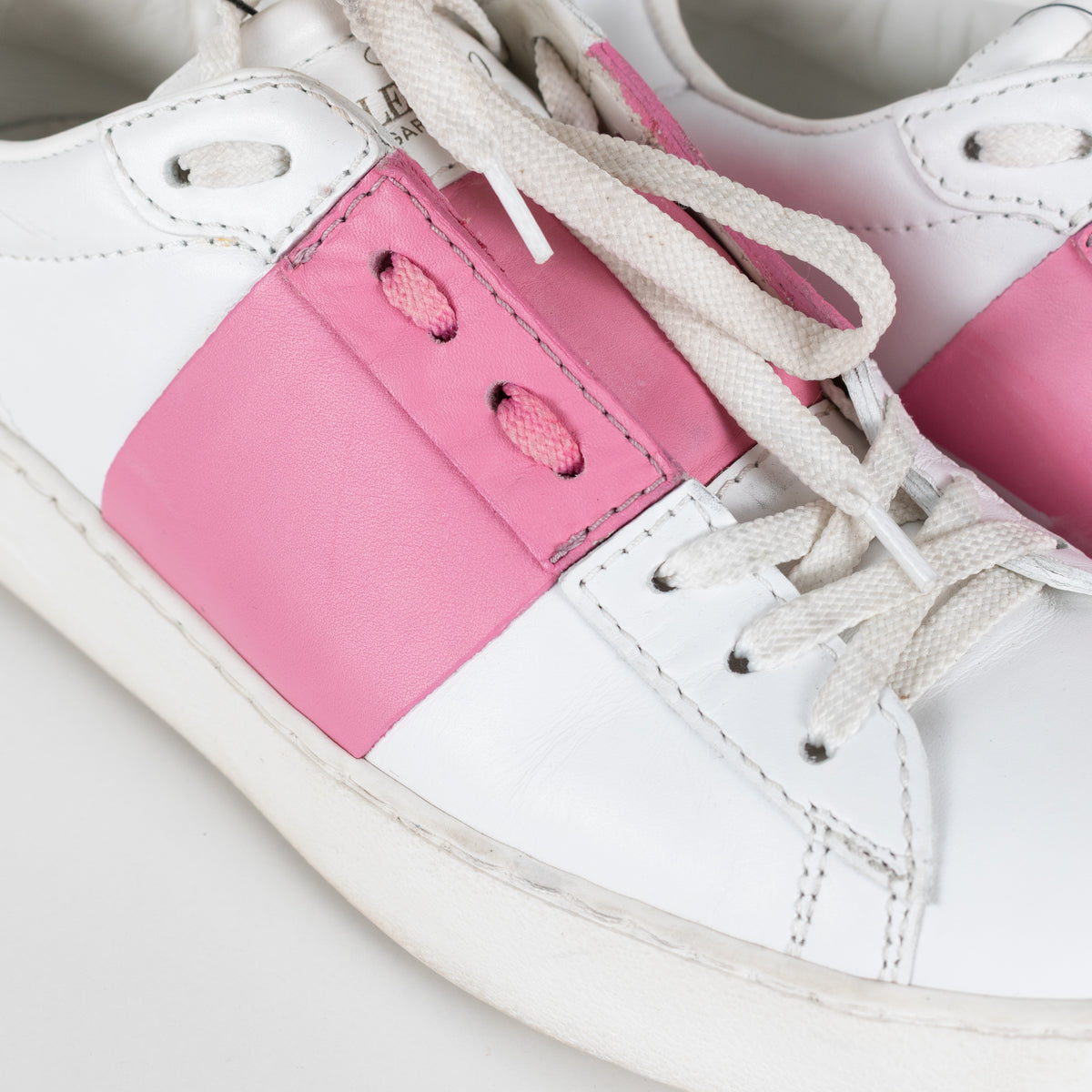Valentino Garavani White Pink Open Sneakers