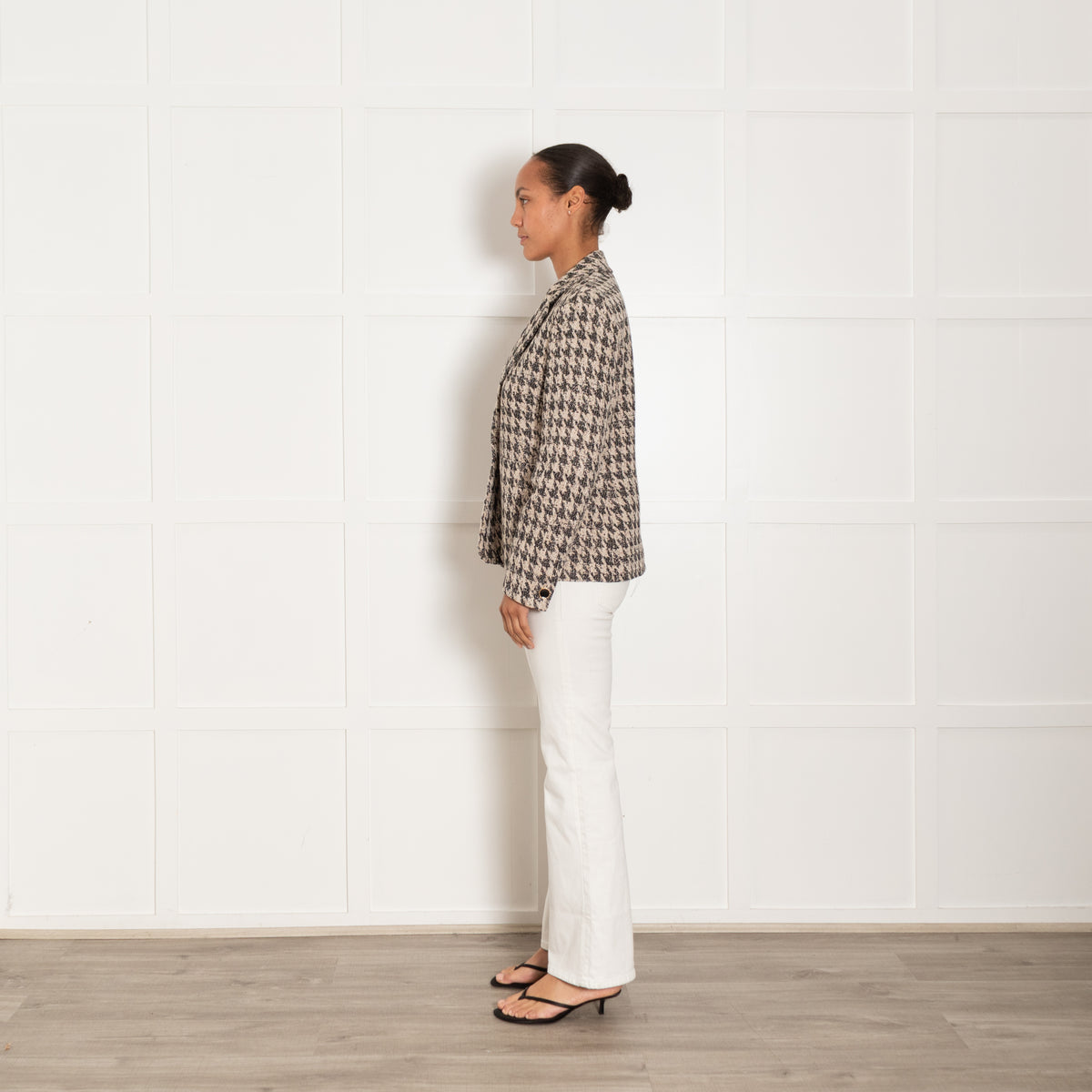 Me + Em Brown Prince Of Wales Checked Blazer