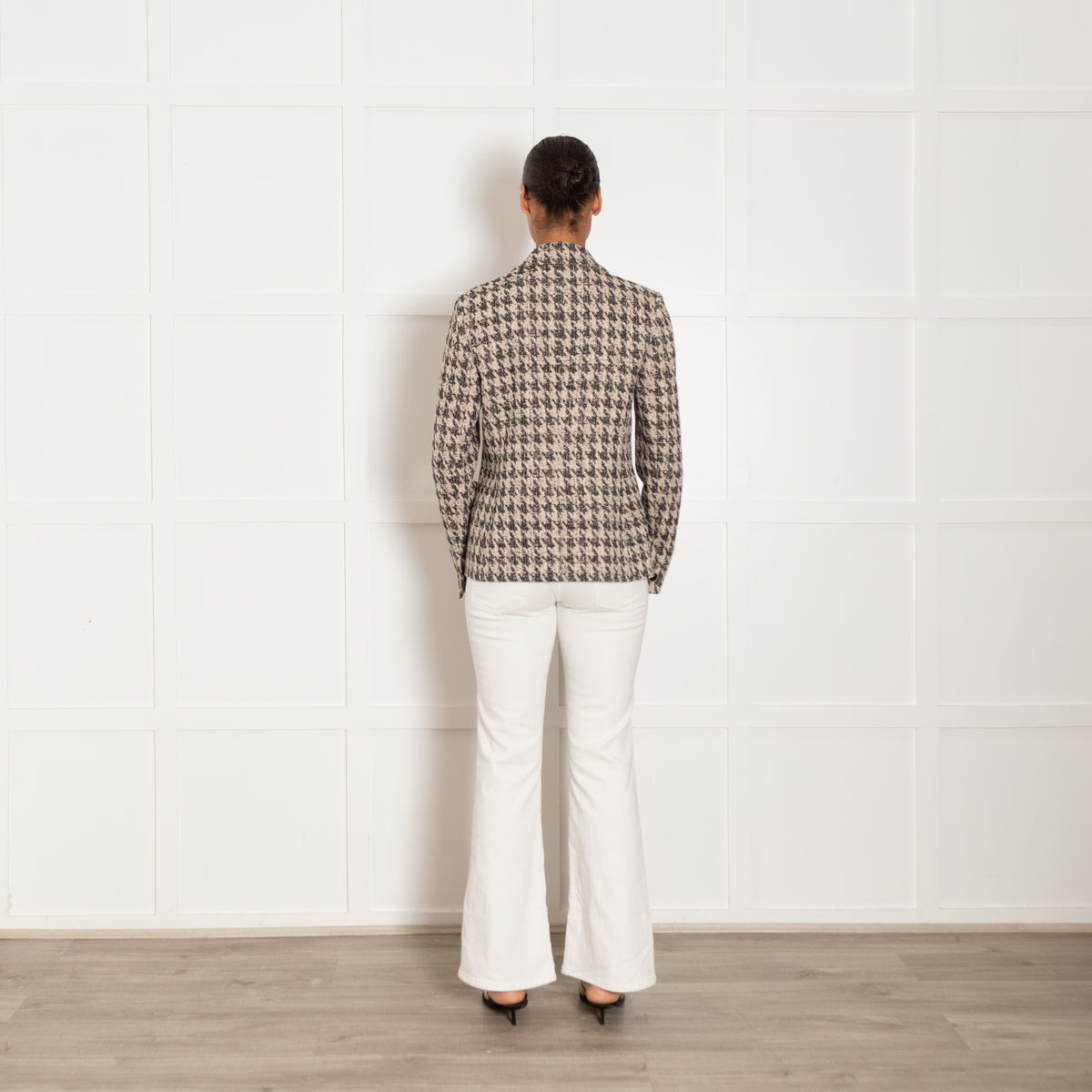 Me + Em Brown Prince Of Wales Checked Blazer