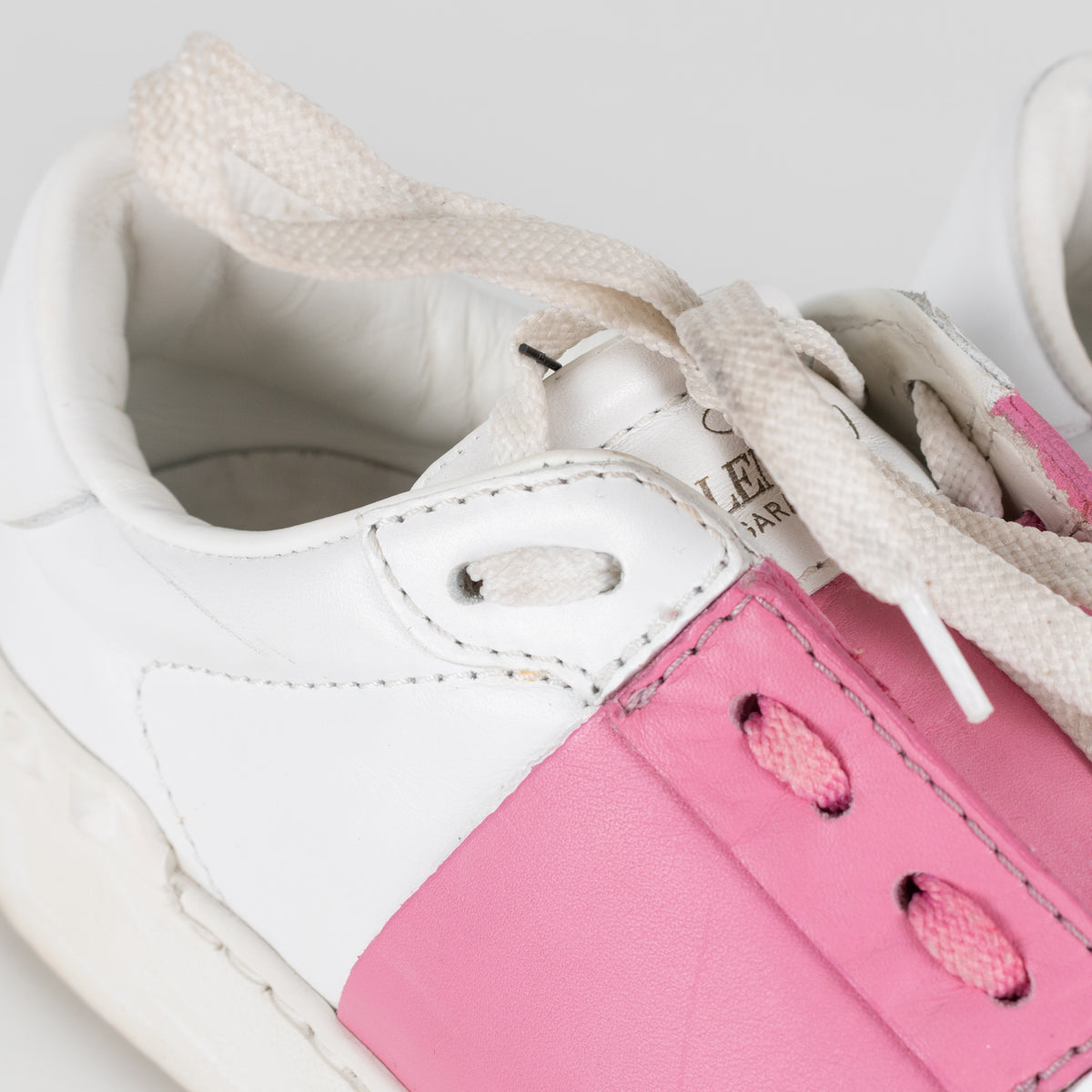 Valentino Garavani White Pink Open Sneakers