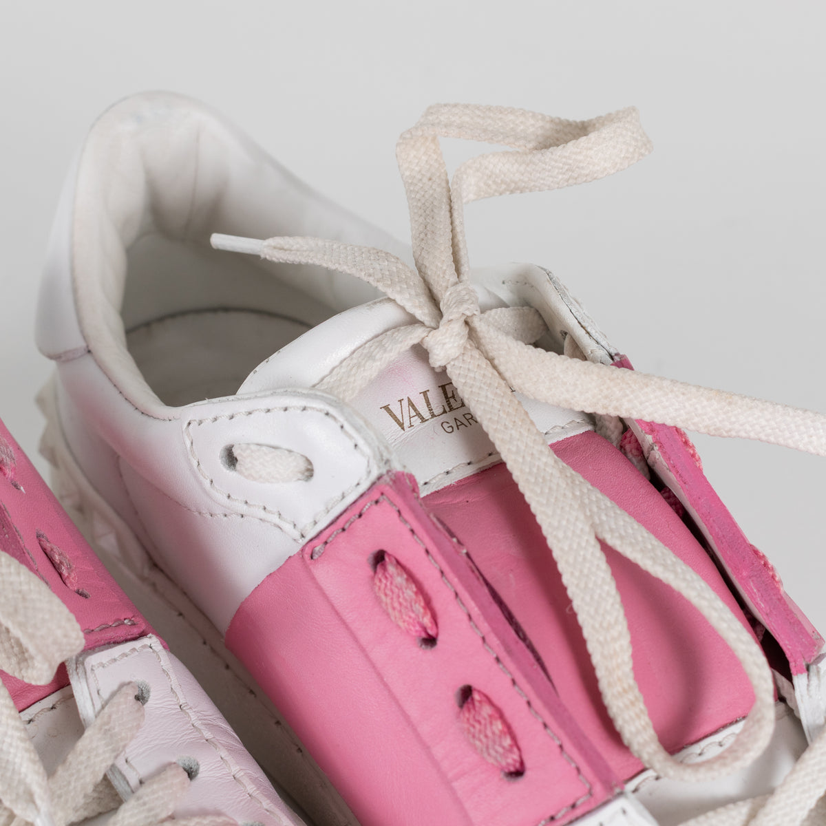Valentino Garavani White Pink Open Sneakers