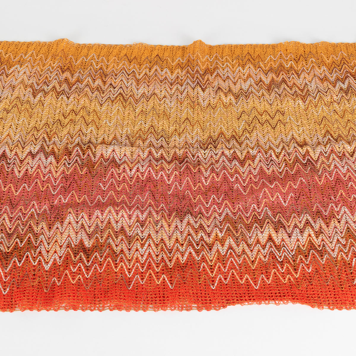 Missoni Orange Cream Chevron Cotton Blend Summer Scarf