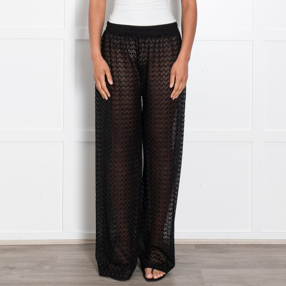 Melissa Odabash Black Knitted Beach Trousers