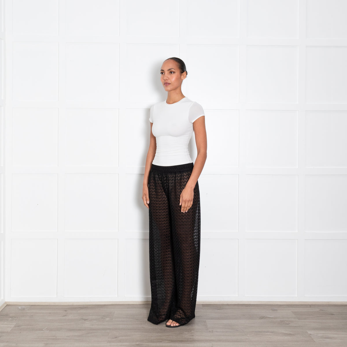 Melissa Odabash Black Knitted Beach Trousers