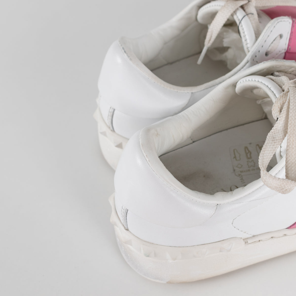 Valentino Garavani White Pink Open Sneakers