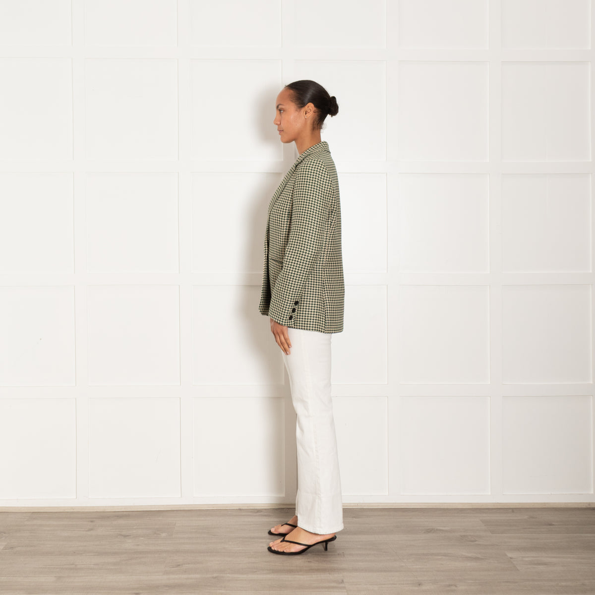 Me + Em Green Houndstooth Blazer