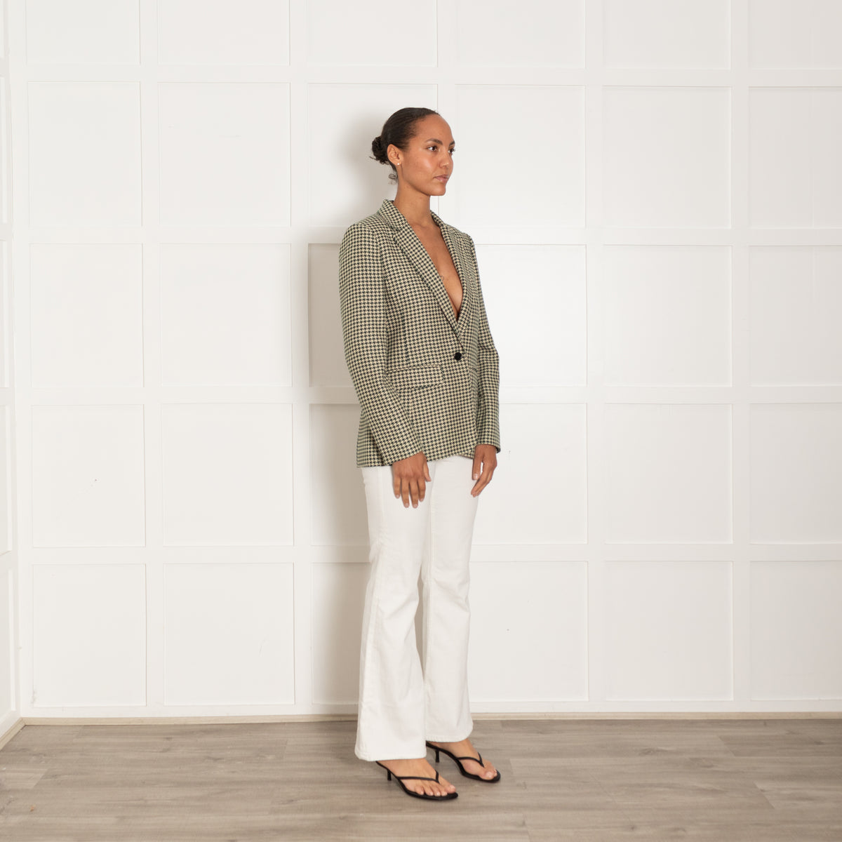 Me + Em Green Houndstooth Blazer