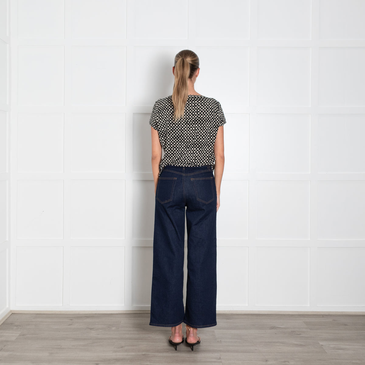 Weekend Max Mara Cream Black Print Beaded T Shirt