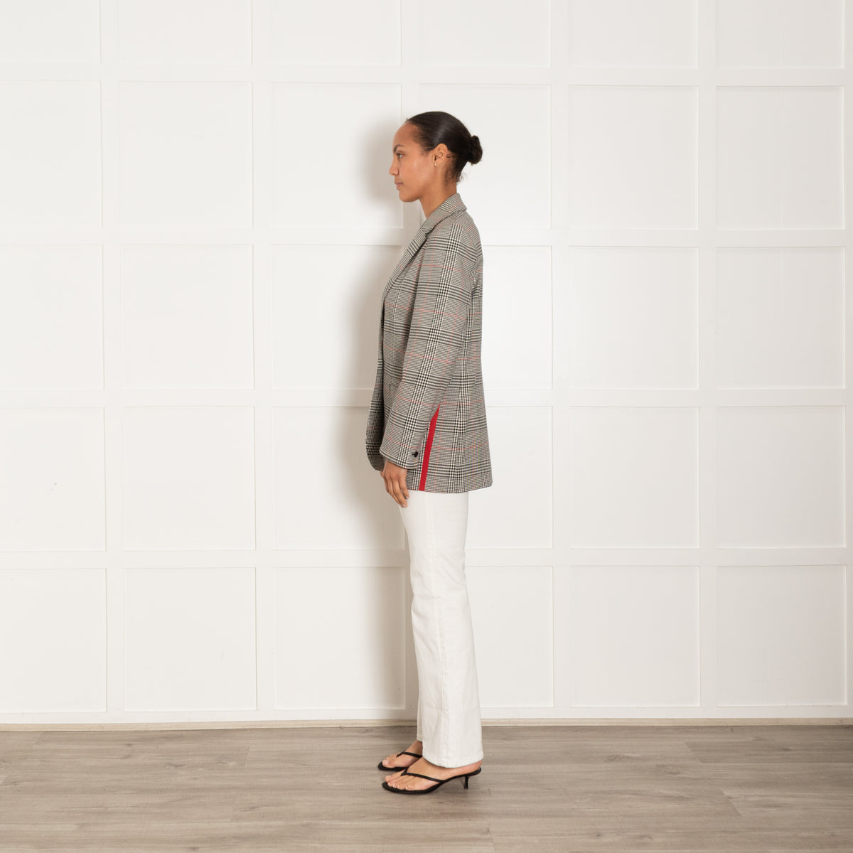 ME + EM Black And Cream Check Blazer