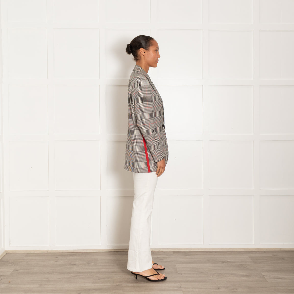 ME + EM Black And Cream Check Blazer