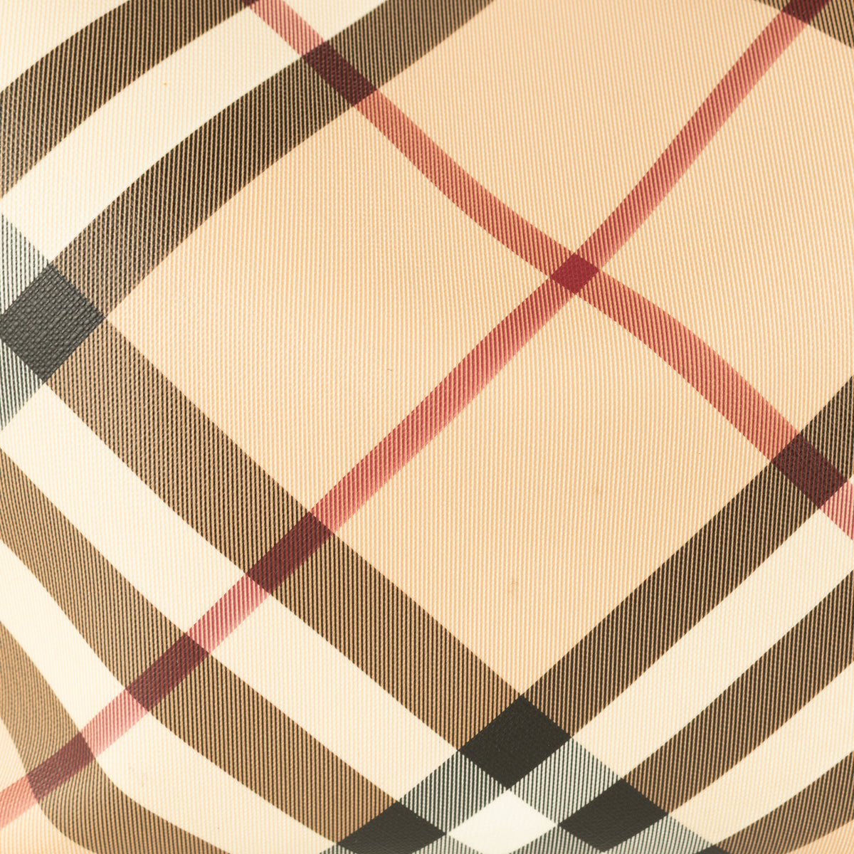 Burberry Nova Check Tote Bag with Red Patent Handles