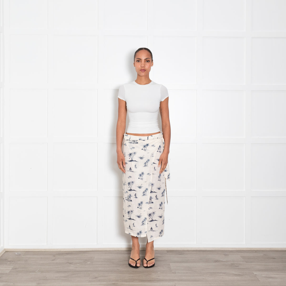 Manebi Printed Linen Naxos Skirt
