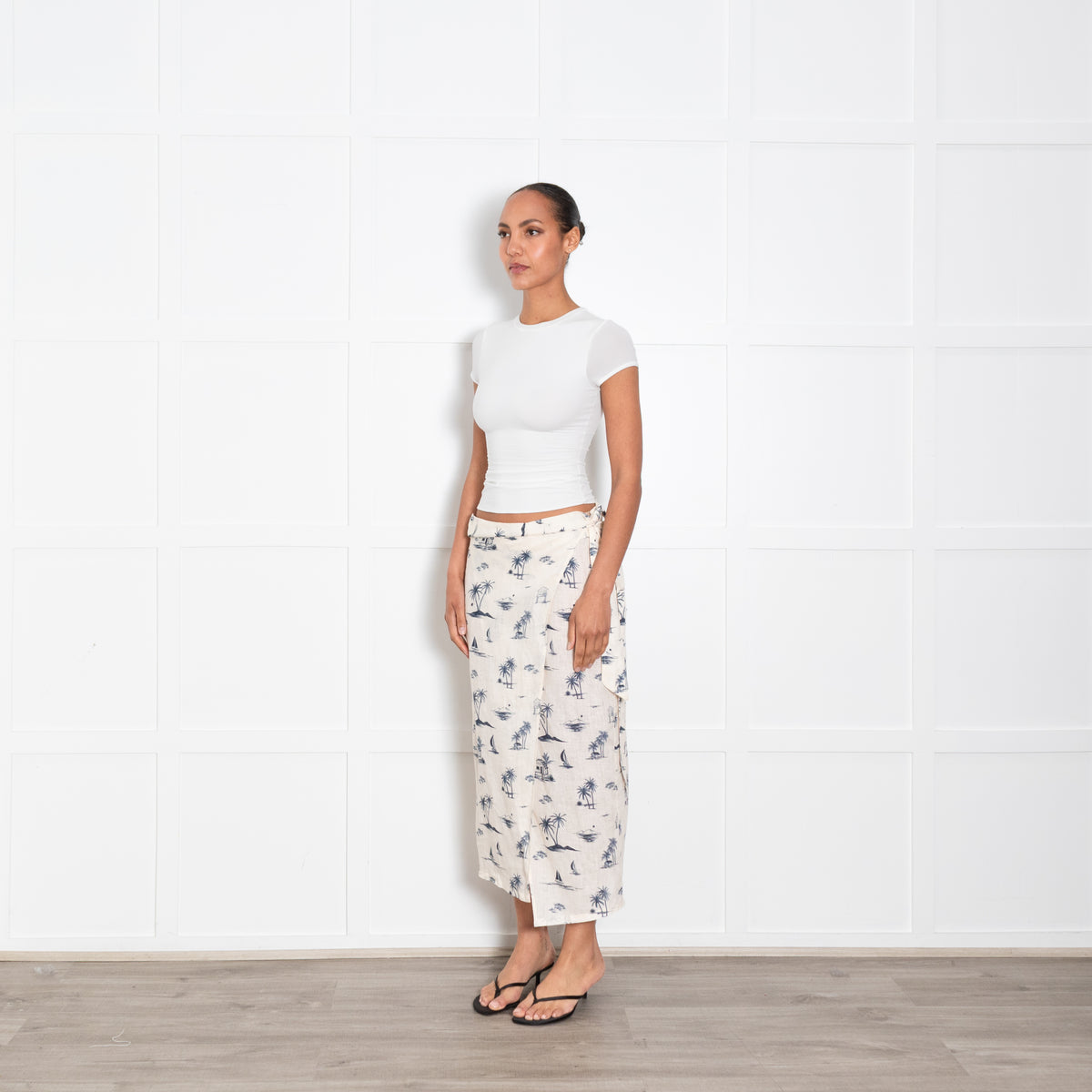 Manebi Printed Linen Naxos Skirt