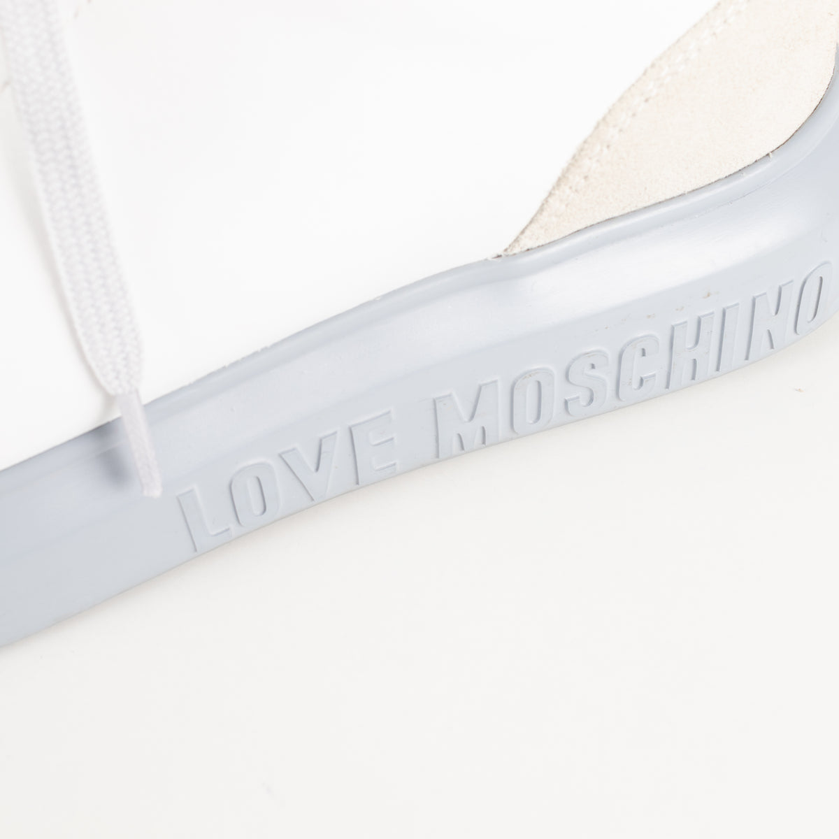 Love Moschino White Sneakers With Red Heart