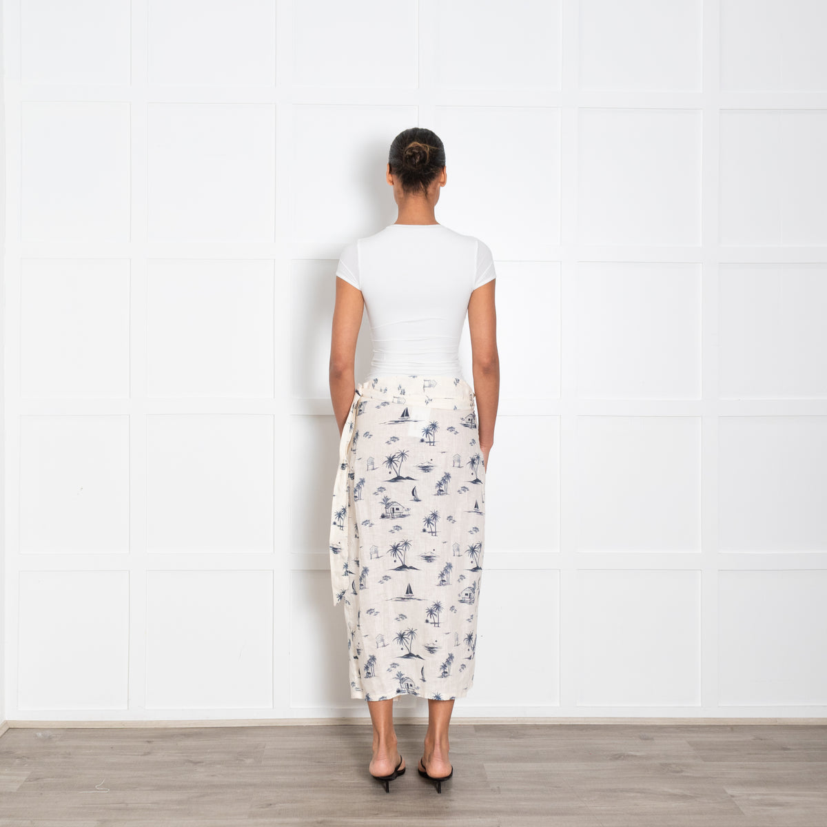 Manebi Printed Linen Naxos Skirt