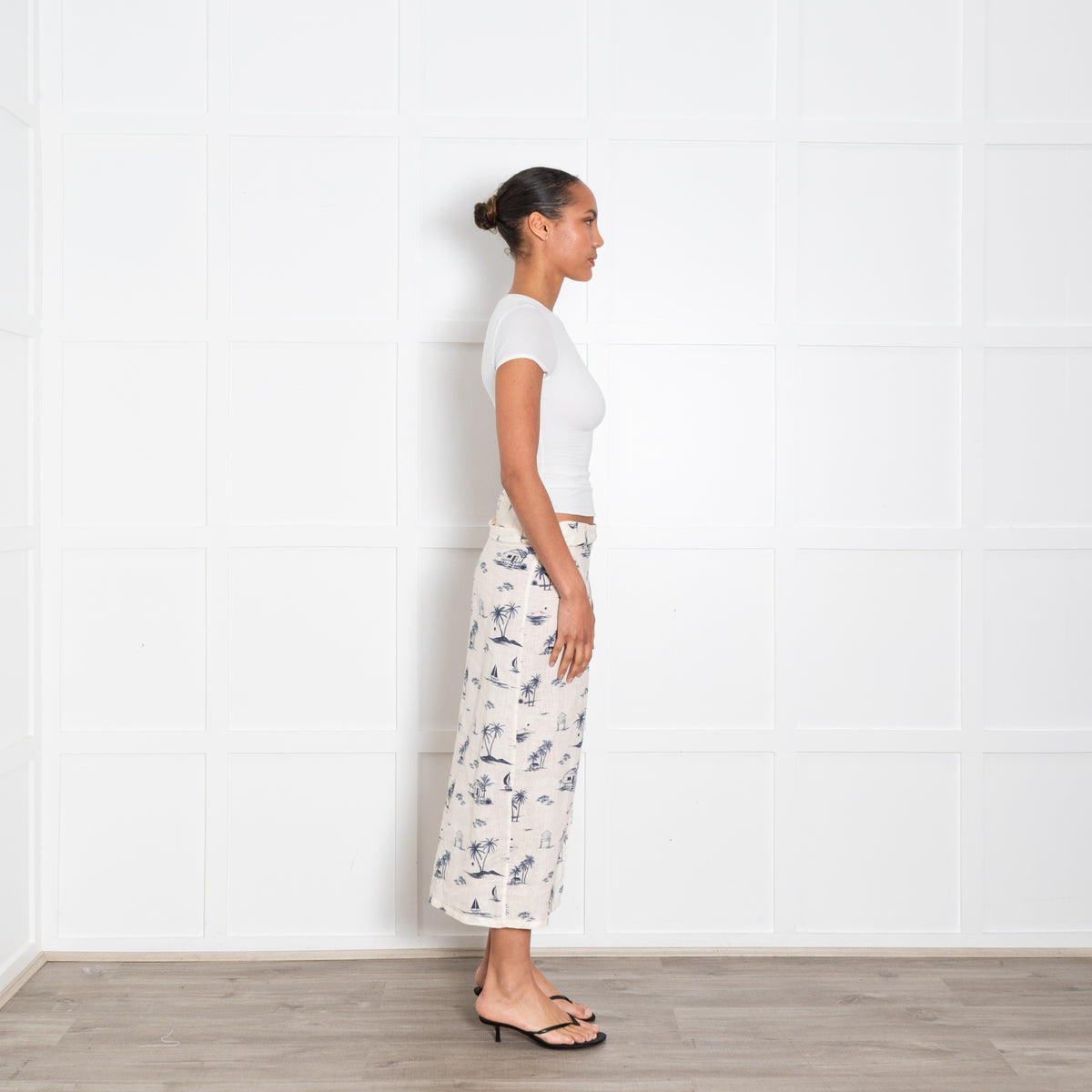 Manebi Printed Linen Naxos Skirt