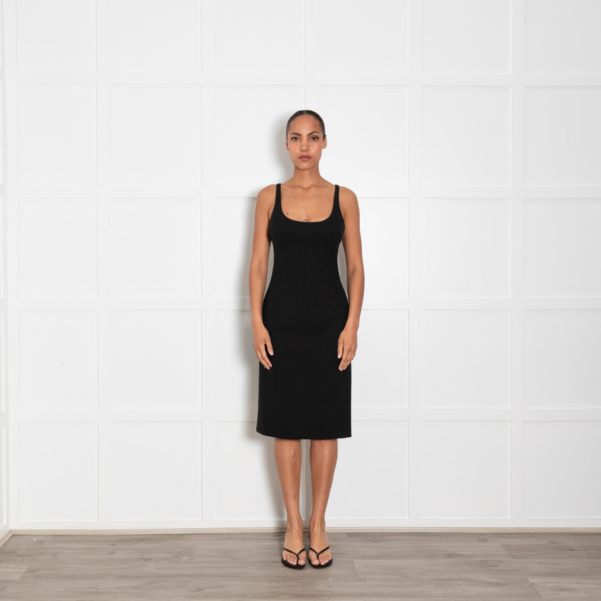 Dolce & Gabbana Black Twill Strap Dress