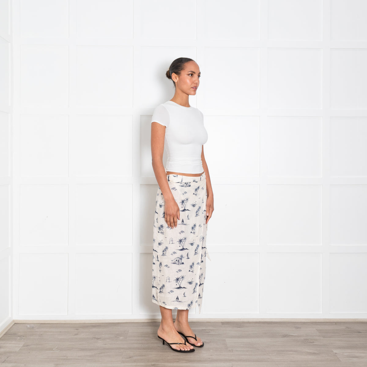 Manebi Printed Linen Naxos Skirt