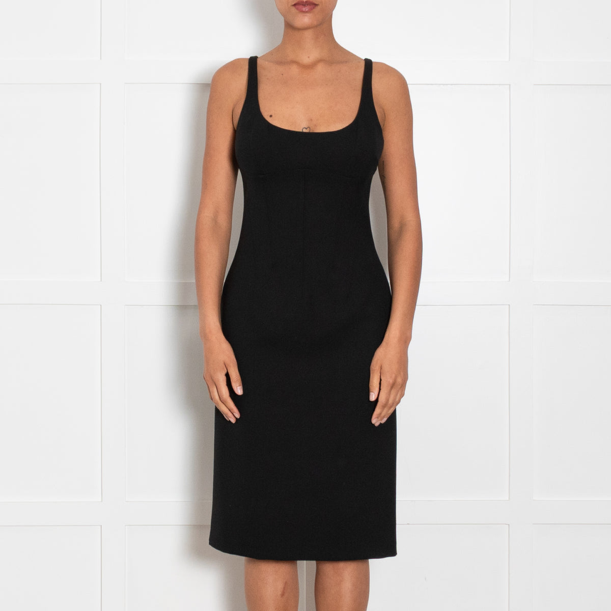 Dolce & Gabbana Black Twill Strap Dress