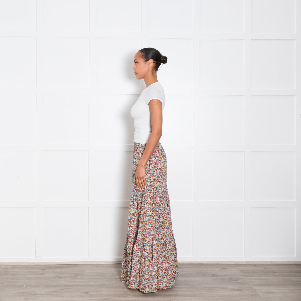 Ridley Multicolour Floral Tiered Maxi Skirt