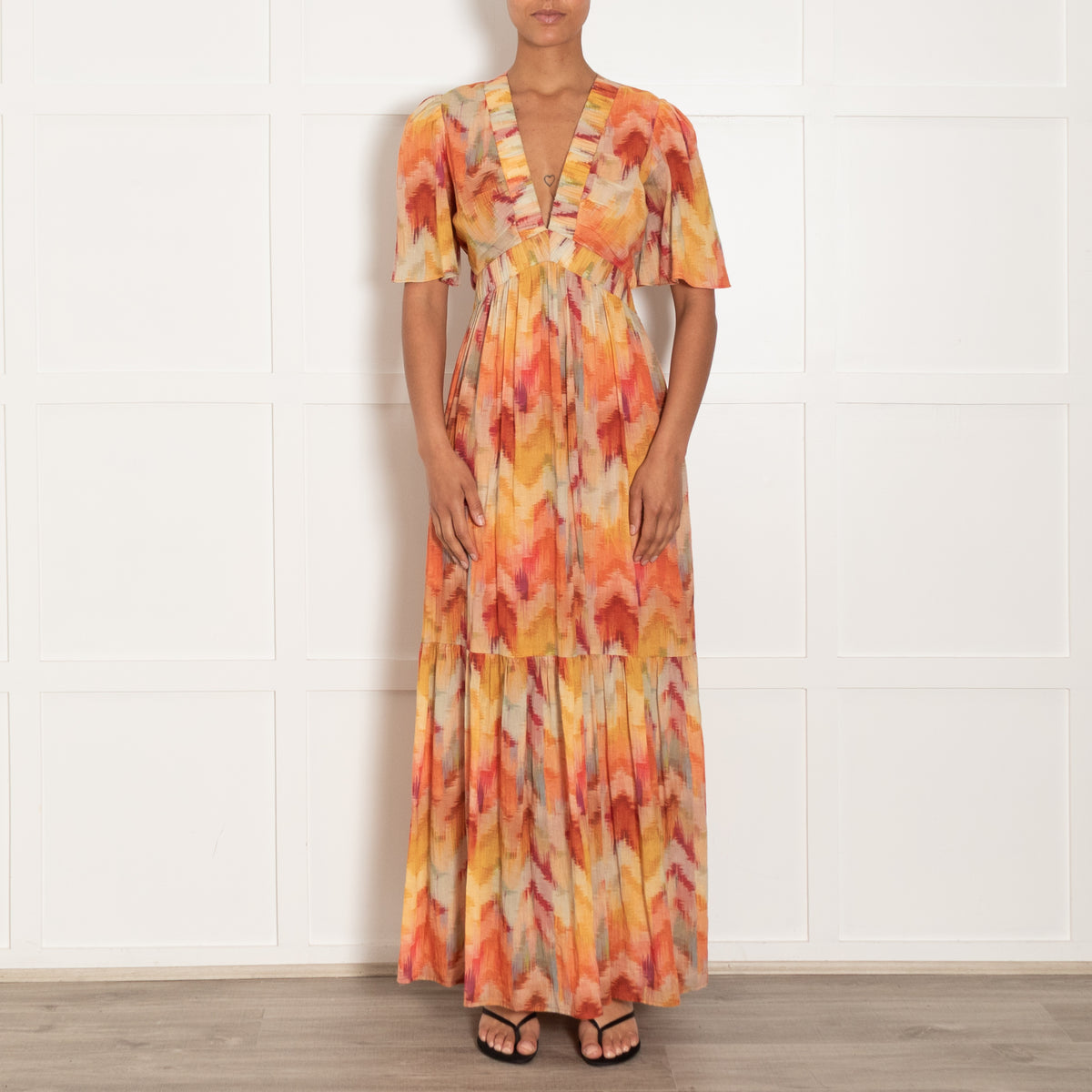ba&sh Axana Cotton Multicoloured Maxi Dress
