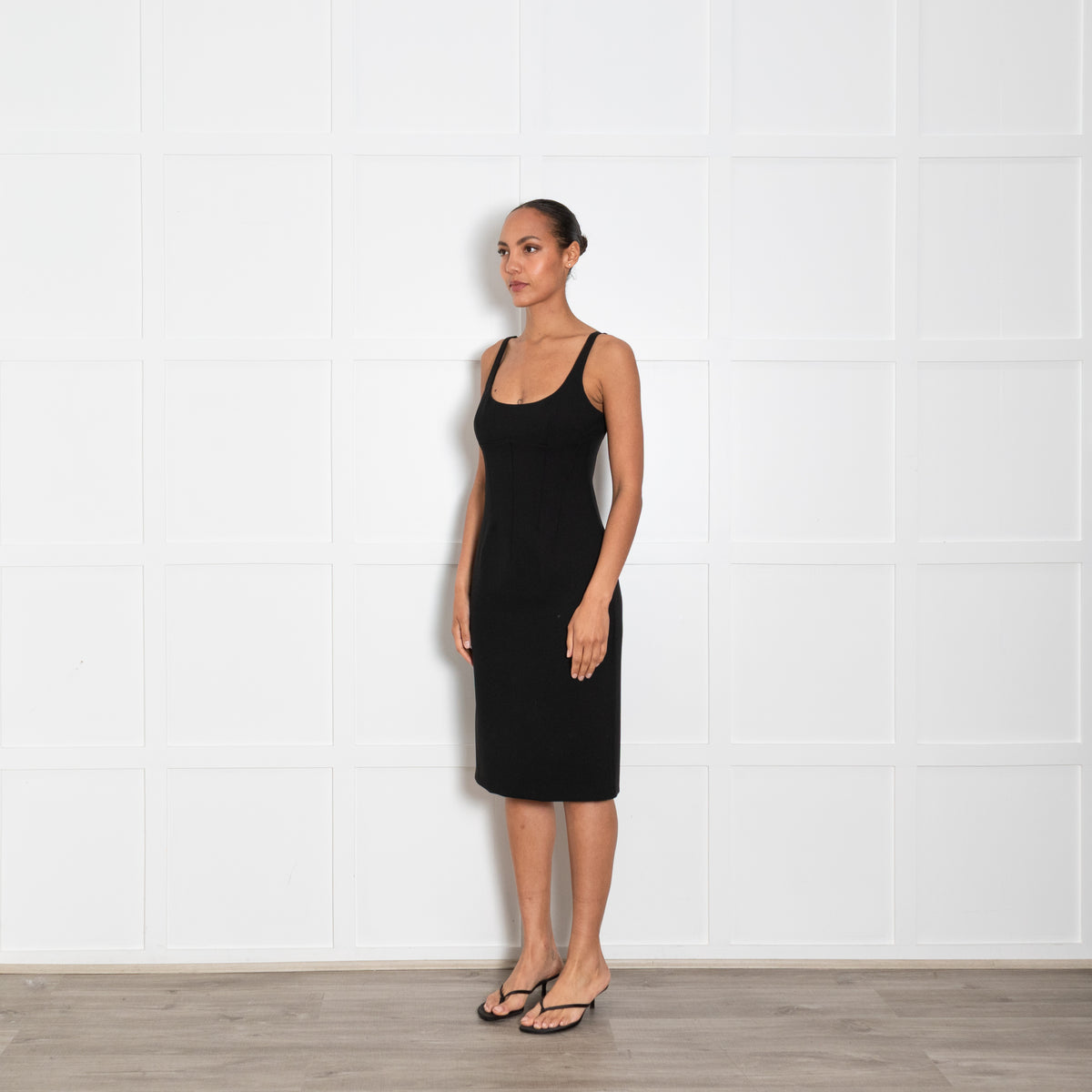 Dolce & Gabbana Black Twill Strap Dress
