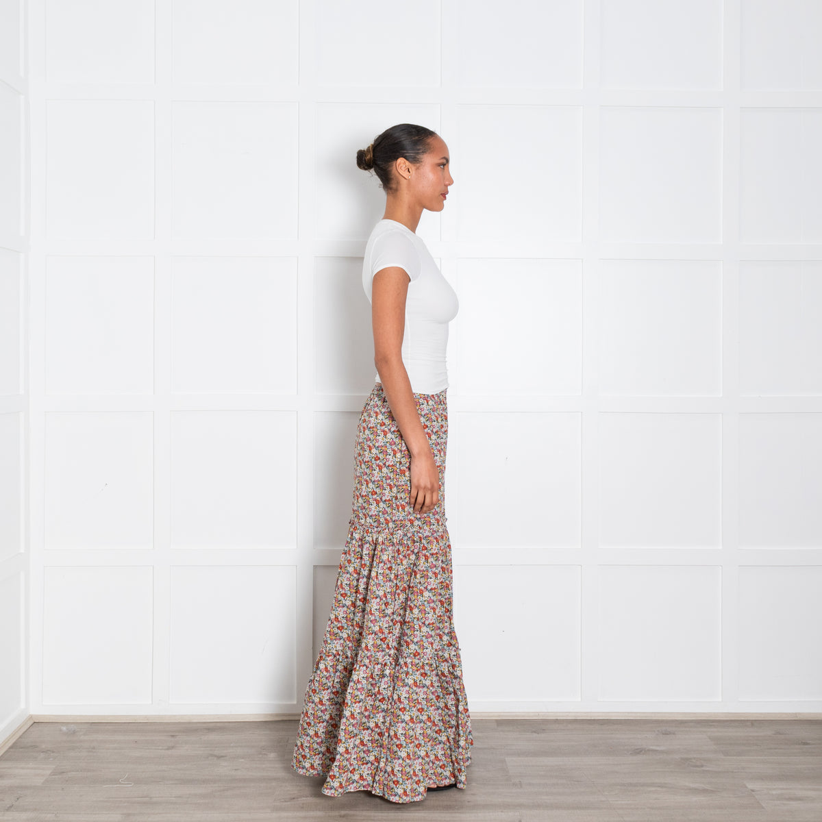 Ridley Multicolour Floral Tiered Maxi Skirt