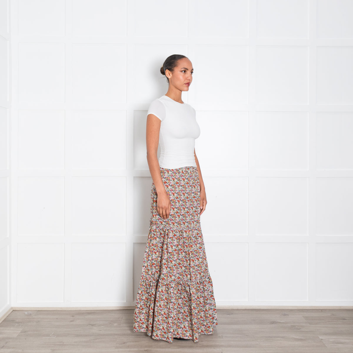 Ridley Multicolour Floral Tiered Maxi Skirt
