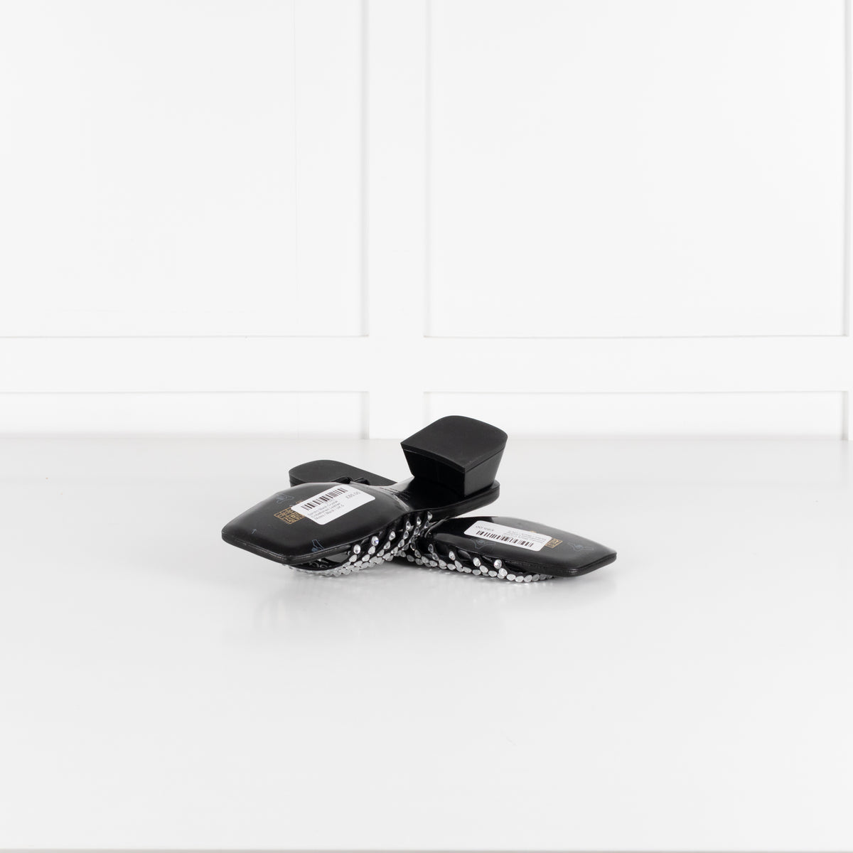 Sandro Black Crystal Embellished Leather Mules